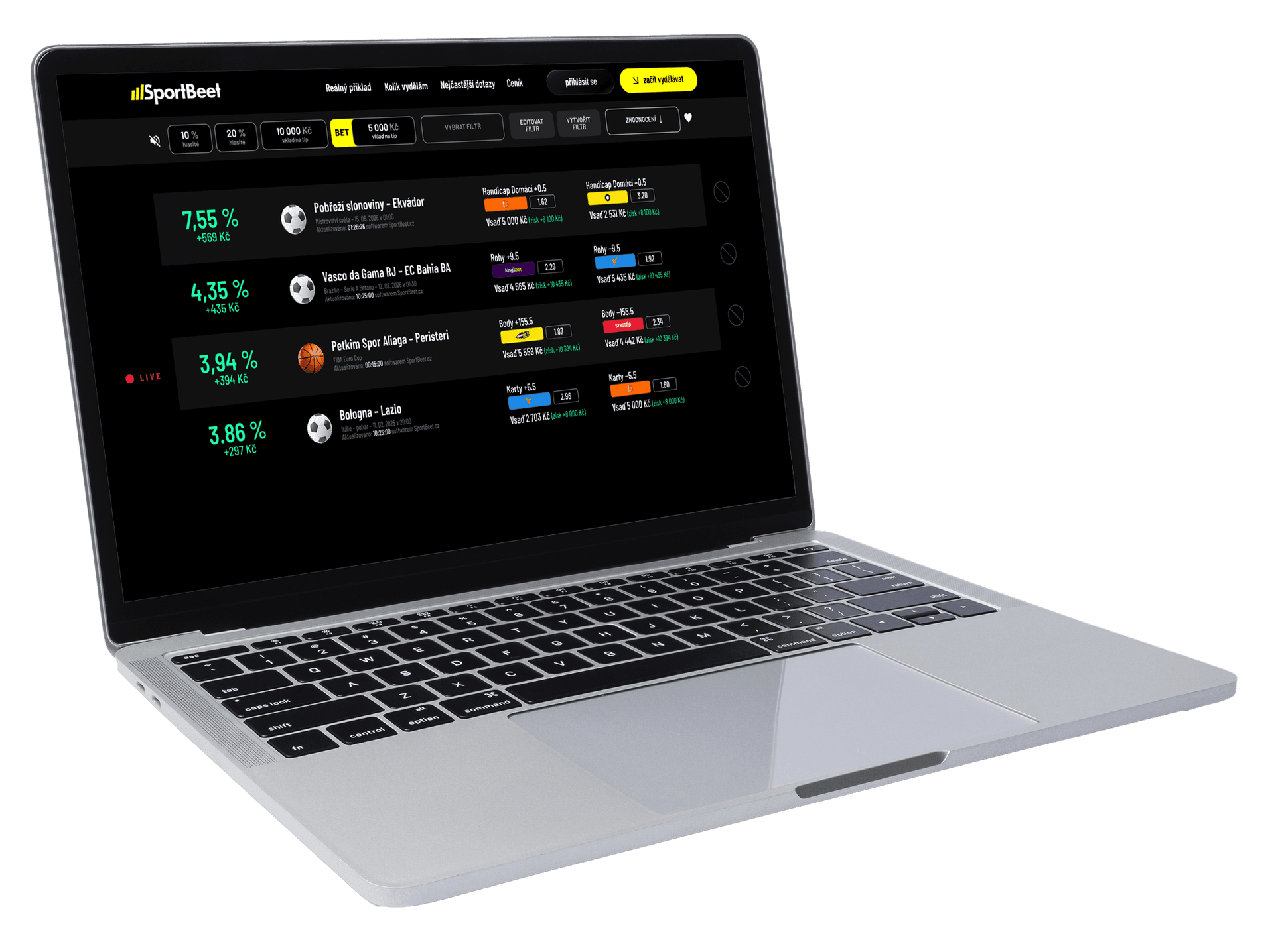 SportBeet notebook dashboard